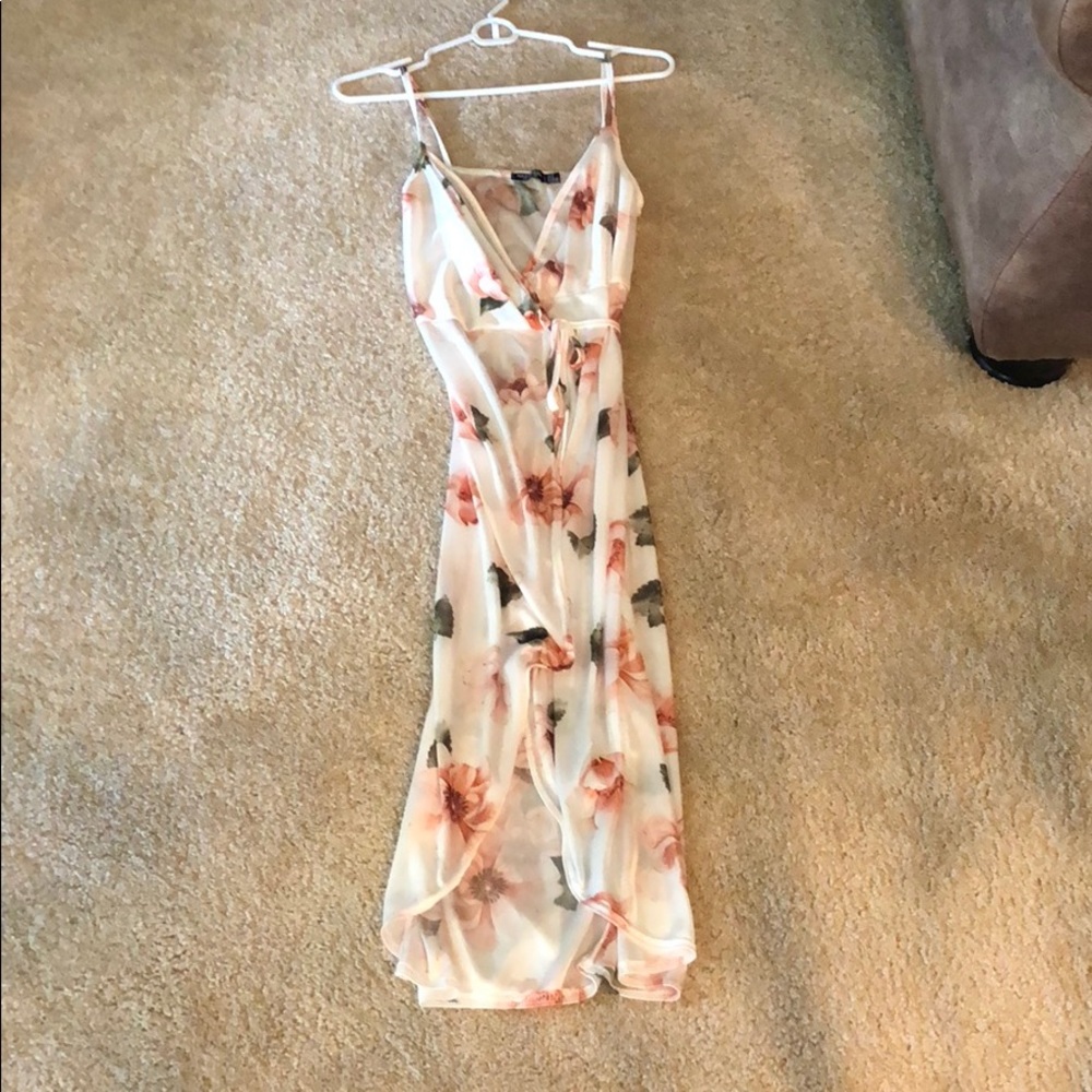 Wrap around silk dress